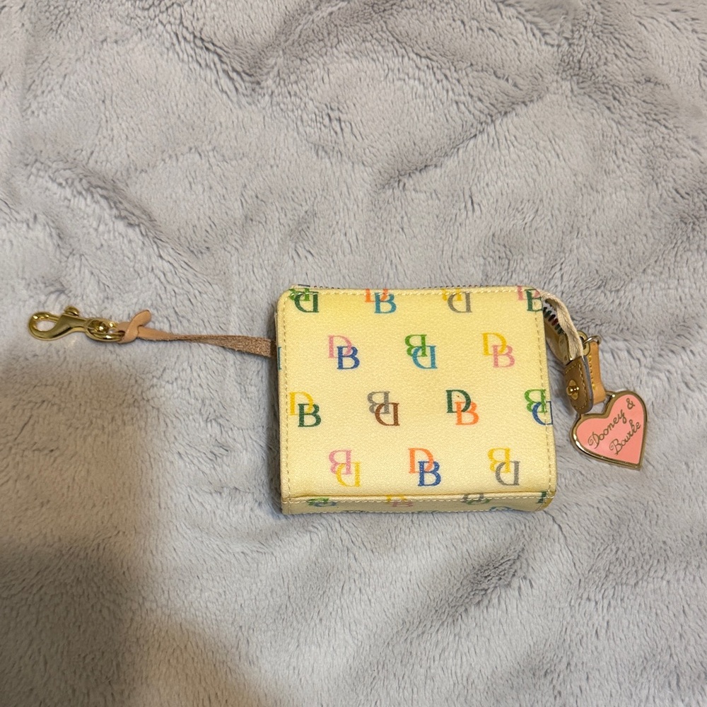 Dooney & Bourke Cream Wallet with Multicolor Logo